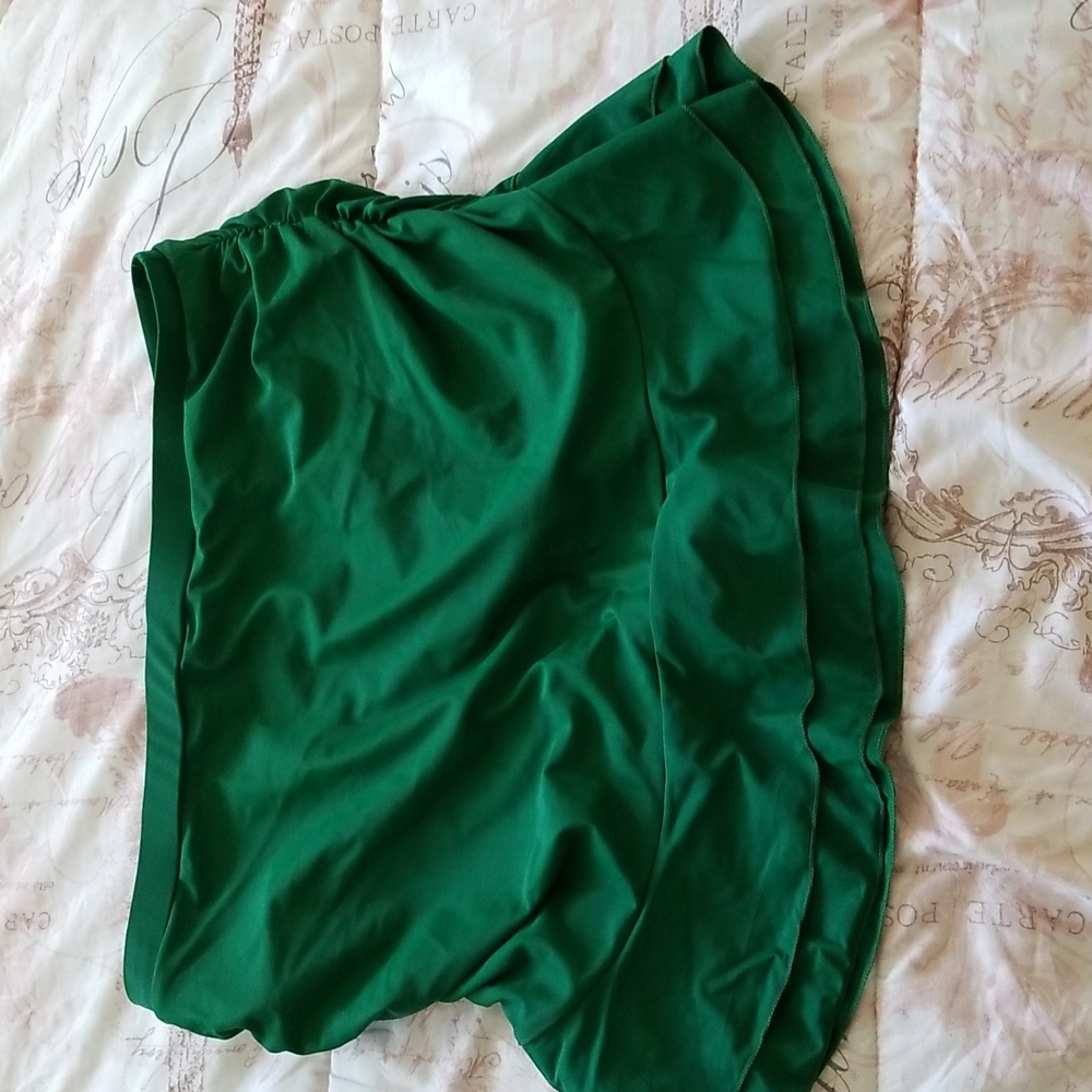 Dark Green Swim Skirt Retro Look
